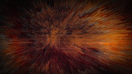 Futuristische Explosionen von einem dunklen explodierenden Planeten in 3D-Illustration