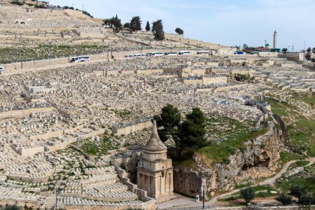 Photo for Kidron Valley and jewish cemetery in Mount of Olives. - Royalty Free Image