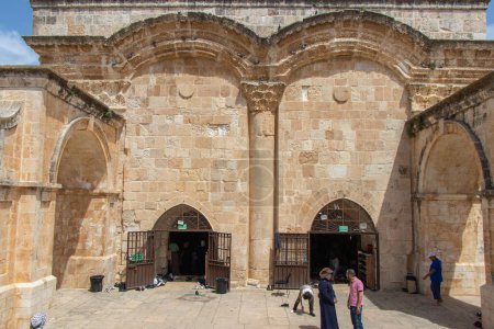 Photo for Golden Gate of old city of Jerusalem. Photo taken from courtyard of Aqsa Mosque - Royalty Free Image