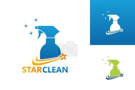 Ilustración de Star Cleaner Logo Template Design Vector, Emblem, Design Concept, Creative Symbol, Icon - Imagen libre de derechos