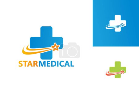 Ilustración de Star Medical Logo Template Design Vector, Emblem, Design Concept, Creative Symbol, Icon - Imagen libre de derechos