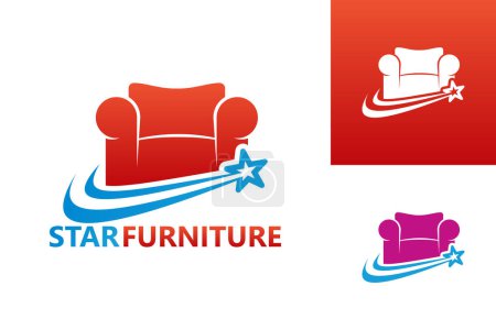 Téléchargez les illustrations : Star Furniture Logo Template Design Vector, Emblem, Design Concept, Creative Symbol, Icon - en licence libre de droit