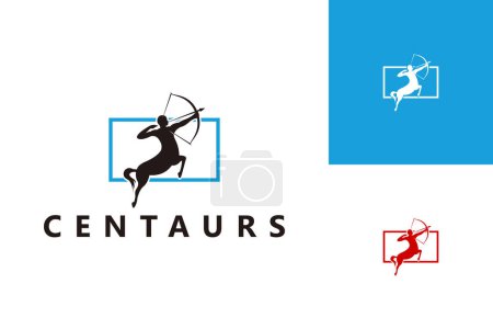 Téléchargez les illustrations : Centaurs Logo Template Design Vector, Emblem, Design Concept, Creative Symbol, Icon - en licence libre de droit