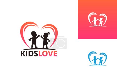 Illustration for Kids Love Logo Template Design Vector, Emblem, Design Concept, Creative Symbol, Icon - Royalty Free Image