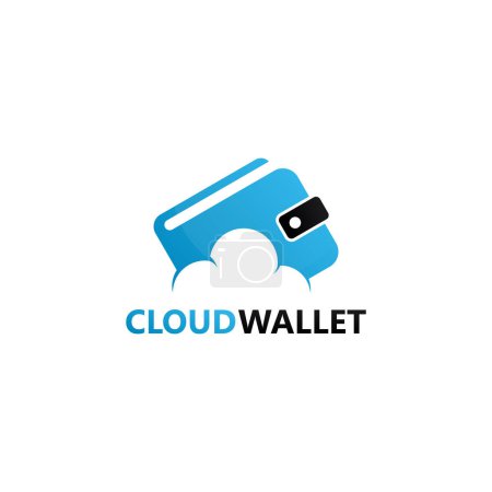 Ilustración de Cloud Wallet Logo Template Design Vector, Emblem, Design Concept, Creative Symbol, Icon - Imagen libre de derechos