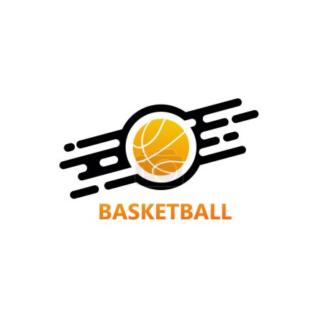 Illustration for Digital Basketball Logo Template Design Vector, Emblem, Design Concept, Creative Symbol, Icon - Royalty Free Image