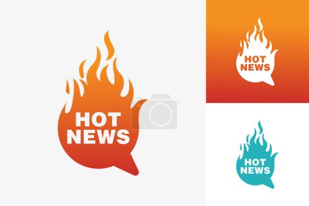 Illustration for Hot News Logo Template Design Vector, Emblem, Design Concept, Creative Symbol, Icon - Royalty Free Image