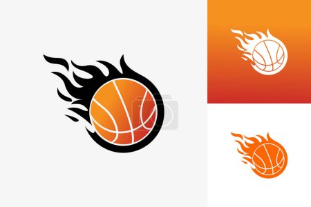 Ilustración de Basket Ball Fire Logo Template Design Vector, Emblem, Design Concept, Creative Symbol, Icon - Imagen libre de derechos