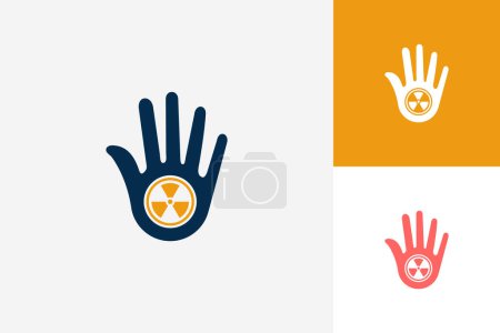 Illustration for High Five Hand Danger Logo Template Design Vector, Emblem, Design Concept, Creative Symbol, Icon - Royalty Free Image