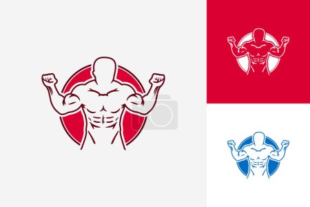Ilustración de Body Building Logo Template Design Vector, Emblem, Design Concept, Creative Symbol, Icon - Imagen libre de derechos