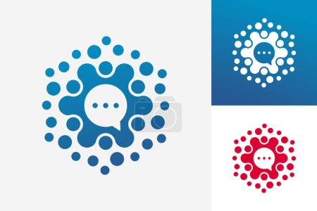 Ilustración de Modern Digital Creative Dots Chat Logo Template Design Vector, Emblem, Design Concept, Creative Symbol, Icon - Imagen libre de derechos