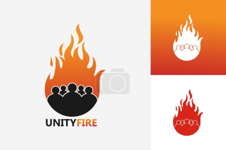 Ilustración de Unity Fire Logo Template Design Vector, Emblem, Design Concept, Creative Symbol, Icon - Imagen libre de derechos