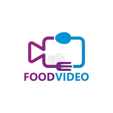 Téléchargez les illustrations : Food Video Logo Template Design Vector, Emblem, Design Concept, Creative Symbol, Icon - en licence libre de droit