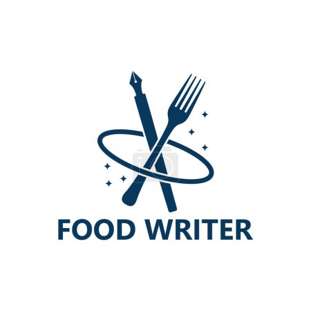 Téléchargez les illustrations : Food Writer Logo Template Design Vector - en licence libre de droit