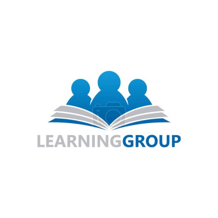 Illustration for Group Learning Book Logo Template Design Vector - Royalty Free Image