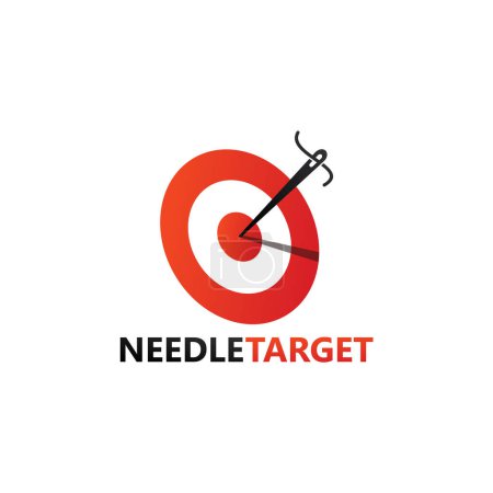 Téléchargez les illustrations : Needle Target Logo Template Design Vector - en licence libre de droit