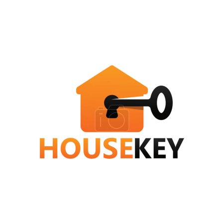Illustration for Open house key logo template design - Royalty Free Image