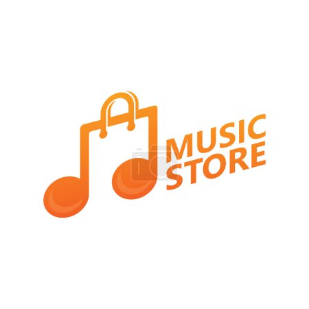 Téléchargez les illustrations : Music store logo template design - en licence libre de droit