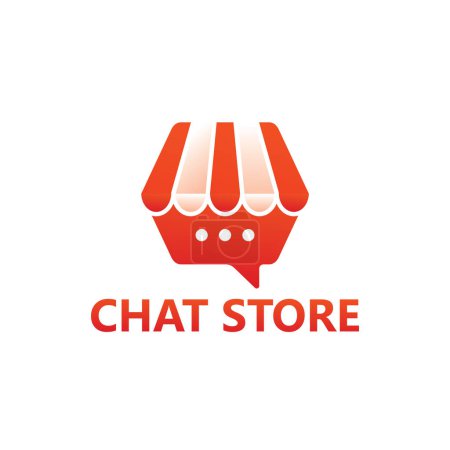 Ilustración de Chat store logo template design - Imagen libre de derechos