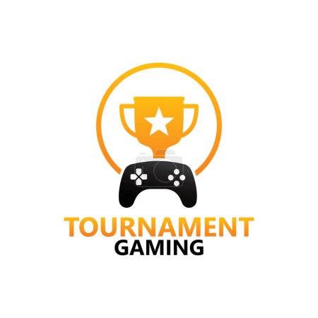Illustration for Tournament gaming logo template design - Royalty Free Image