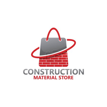 Téléchargez les illustrations : Construction material store logo template design - en licence libre de droit