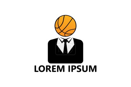Illustration for Basketball player job logo template design vector - Royalty Free Image