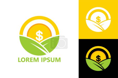 Illustration for Coin plant logo template design vector - Royalty Free Image