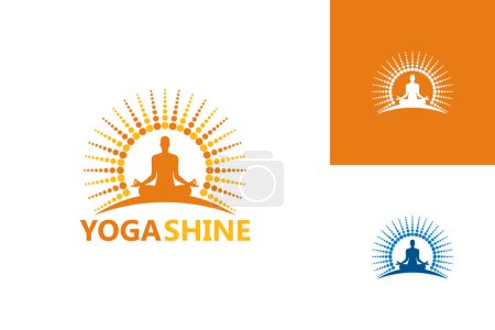 Illustration for Yoga Shine Logo Template Design Vector, Emblem, Design Concept, Creative Symbol, Icon - Royalty Free Image