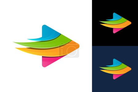 Ilustración de Colorful Play media Logo Template Design Vector, Emblem, Design Concept, Creative Symbol, Icon - Imagen libre de derechos