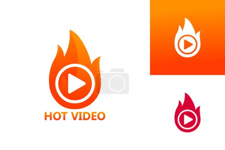 Téléchargez les illustrations : Hot Video Logo Template Design Vector, Emblem, Design Concept, Creative Symbol, Icon - en licence libre de droit