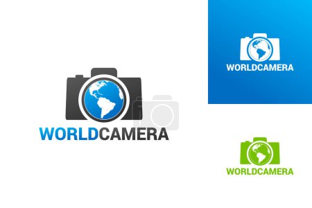 Illustration for World camera logo template vector illustration design - Royalty Free Image