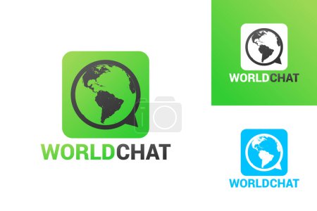 Illustration for World chat logo design vector template - Royalty Free Image
