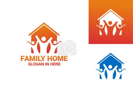 Illustration for Family home logo design vector template - Royalty Free Image