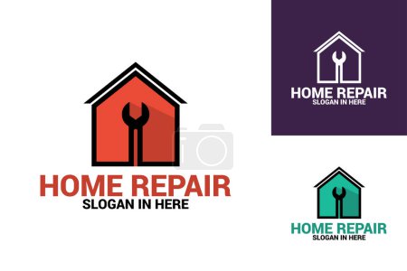 Illustration for Home repair logo design template vector - Royalty Free Image