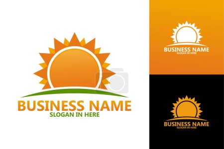 Téléchargez les illustrations : Modèle de logo Sun vecteur icône illustration design - en licence libre de droit