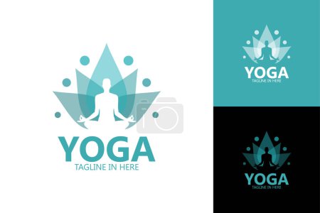 Téléchargez les illustrations : Modèle vectoriel de conception de logo de yoga - en licence libre de droit