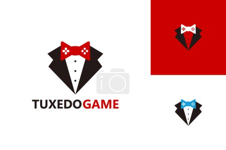 Illustration for Tuxedo Games Logo Template Design Vector, Emblem, Design Concept, Creative Symbol, Icon - Royalty Free Image