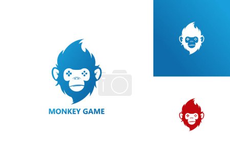 Illustration for Monkey Games Logo Template Design Vector, Emblem, Design Concept, Creative Symbol, Icon - Royalty Free Image