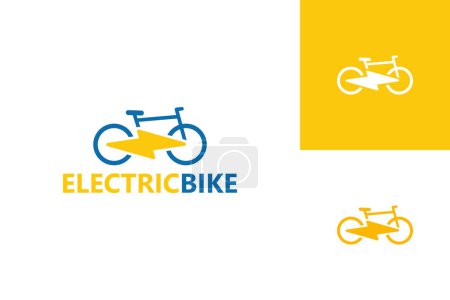 Illustration for Electric Bike Logo Template Design Vector, Emblem, Design Concept, Creative Symbol, Icon - Royalty Free Image