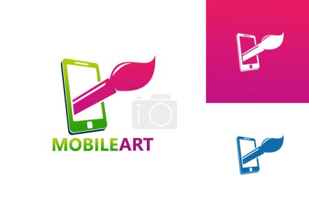 Téléchargez les illustrations : Mobile Art Logo Template Design Vector, Emblem, Design Concept, Creative Symbol, Icon - en licence libre de droit