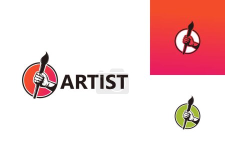 Téléchargez les illustrations : Artist Logo Template Design Vector, Emblem, Design Concept, Creative Symbol, Icon - en licence libre de droit