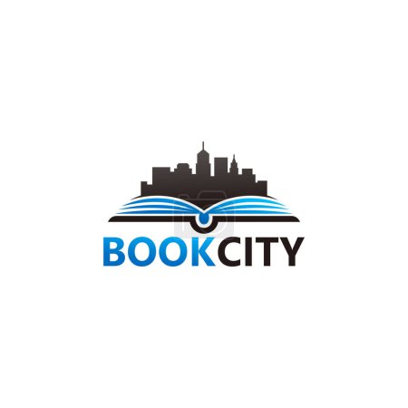 Ilustración de Libro Ciudad Logo Plantilla Diseño Vector, Emblema, Concepto de Diseño, Símbolo Creativo, Icono - Imagen libre de derechos