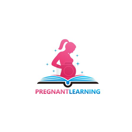Illustration for Pregnant Learning Logo Template Design Vector, Emblem, Design Concept, Creative Symbol, Icon - Royalty Free Image