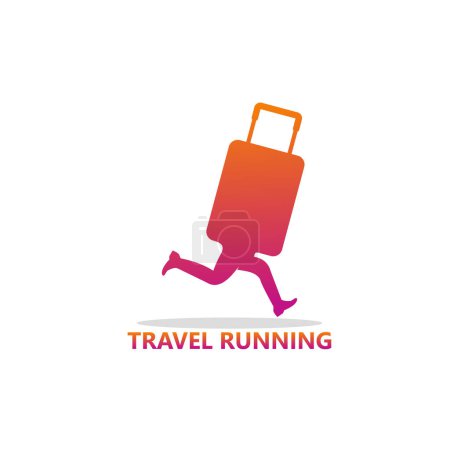 Téléchargez les illustrations : Travel Running Logo Template Design Vector, Emblem, Design Concept, Creative Symbol, Icon - en licence libre de droit