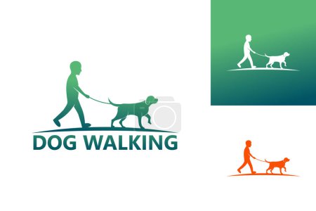 Téléchargez les illustrations : Dog Walking Logo Template Design Vector, Emblem, Design Concept, Creative Symbol, Icon - en licence libre de droit
