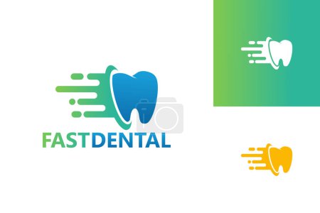 Illustration for Fast Dental Logo Template Design Vector, Emblem, Design Concept, Creative Symbol, Icon - Royalty Free Image
