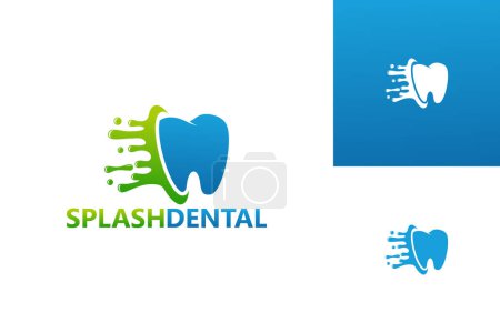 Illustration for Splash Dental Logo Template Design Vector, Emblem, Design Concept, Creative Symbol, Icon - Royalty Free Image