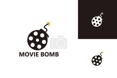 Illustration for Movie Bomb Logo Template Design Vector, Emblem, Design Concept, Creative Symbol, Icon - Royalty Free Image