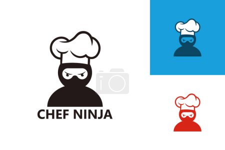 Illustration for Chef Ninja Logo Template Design Vector, Emblem, Design Concept, Creative Symbol, Icon - Royalty Free Image