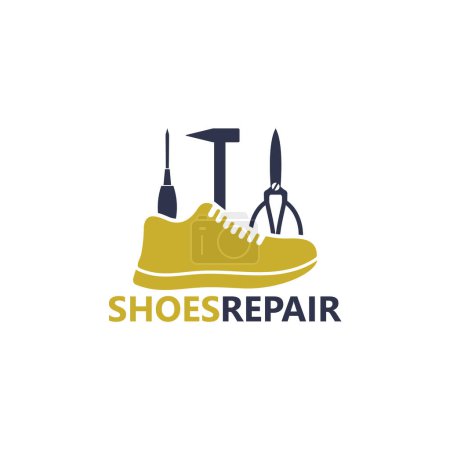 Téléchargez les illustrations : Shoes Repair Logo Template Design - en licence libre de droit